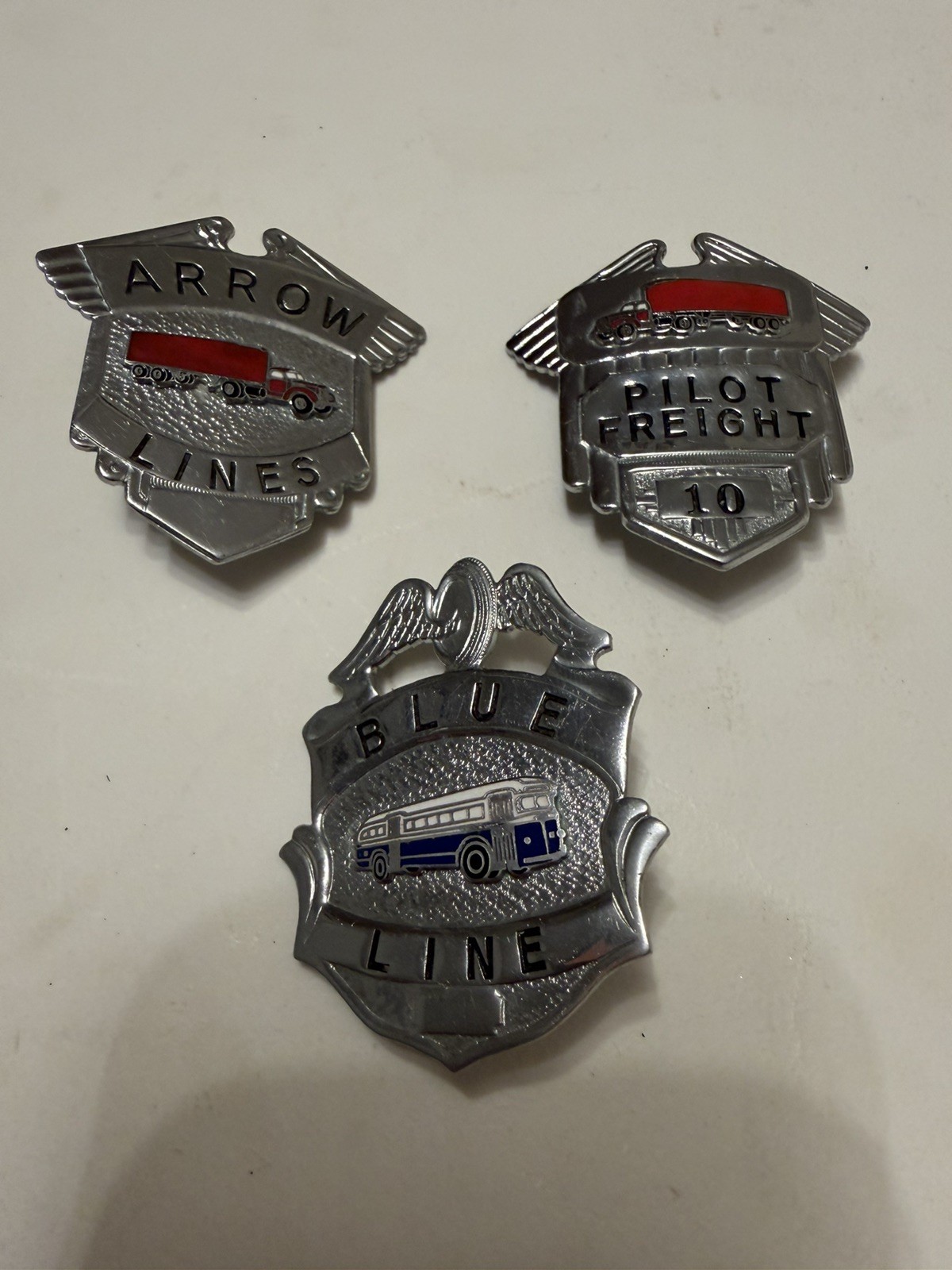 RARE🇺🇸VINTAGE 1940s-50s”BLUE LINE”BUS DRIVER HAT/CAP/UNIFORM/BADGE Lot Of 3