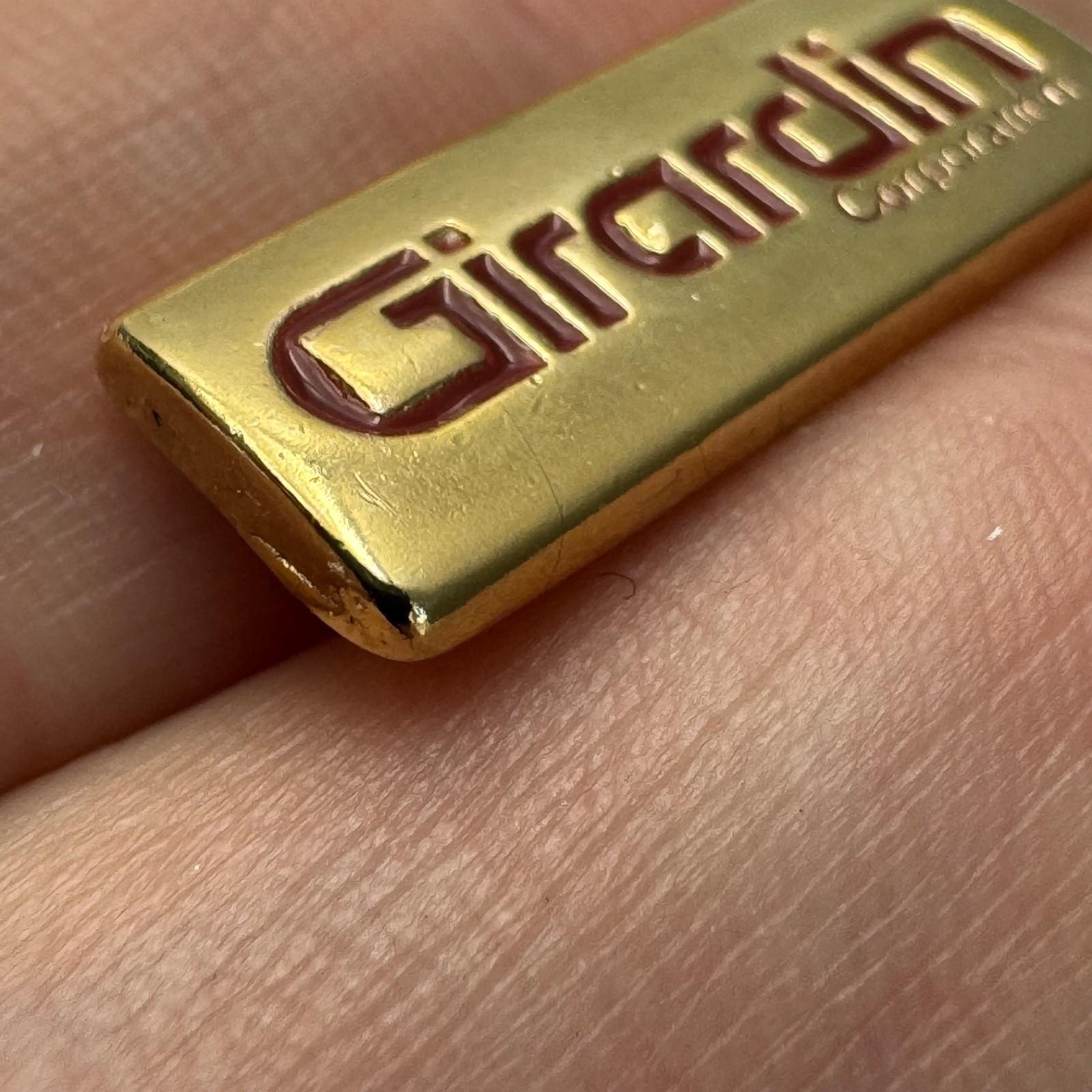 Girardin Corporation Transit Bus Logo Lapel Pin Tie Tack Gold Blue Bird