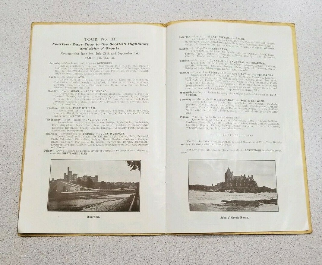 1934 Auty’s Tours Sumer Programme- See Britain First- Auty Brothers Bus Tours UK