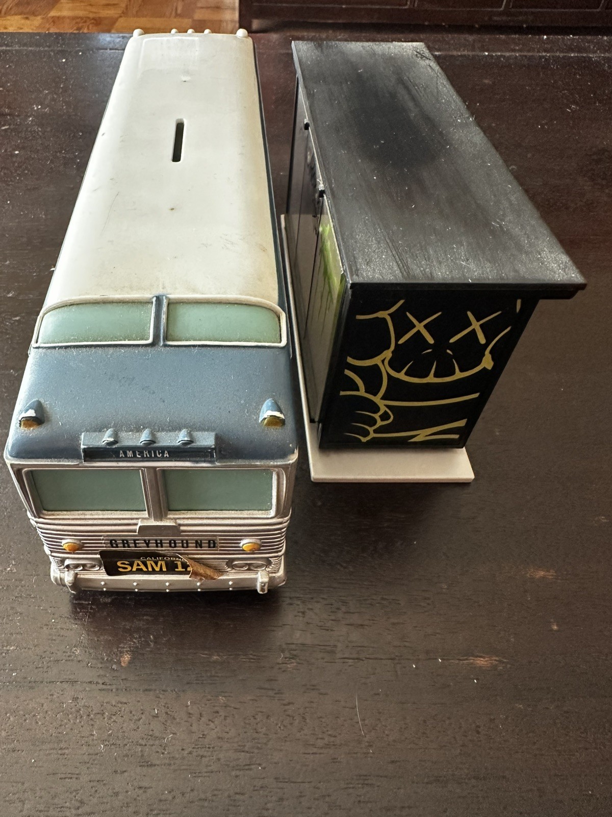KAWS bus stop and Greyhound bus vintage Super Scenicruiser