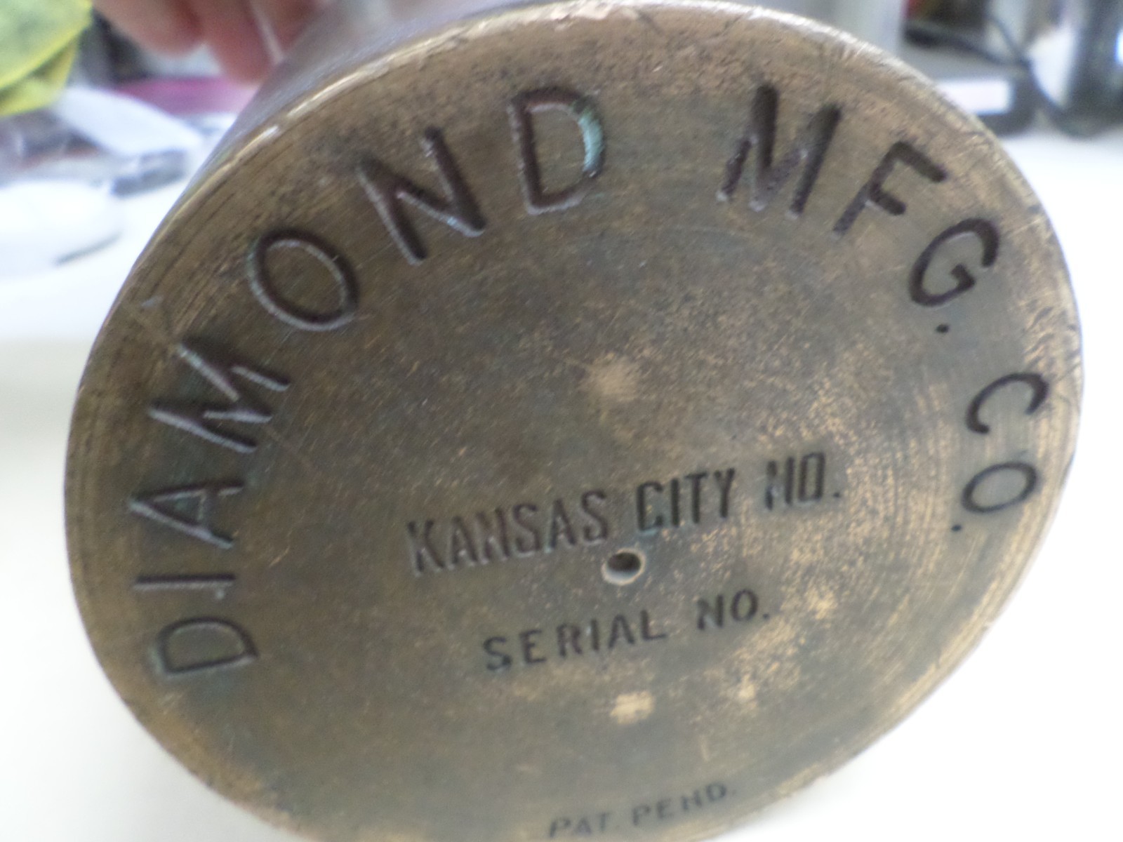 Vintage Diamond Mfg Brass Fare Box Money Vault Cylindrical 9″ X 4-3/4″ #96 DART