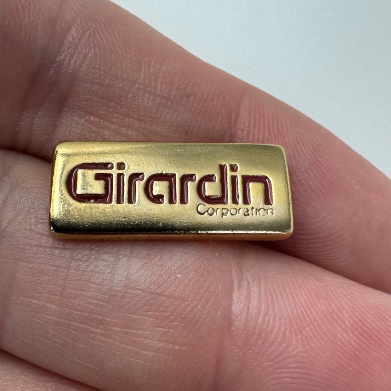 Girardin Corporation Transit Bus Logo Lapel Pin Tie Tack Gold Blue Bird