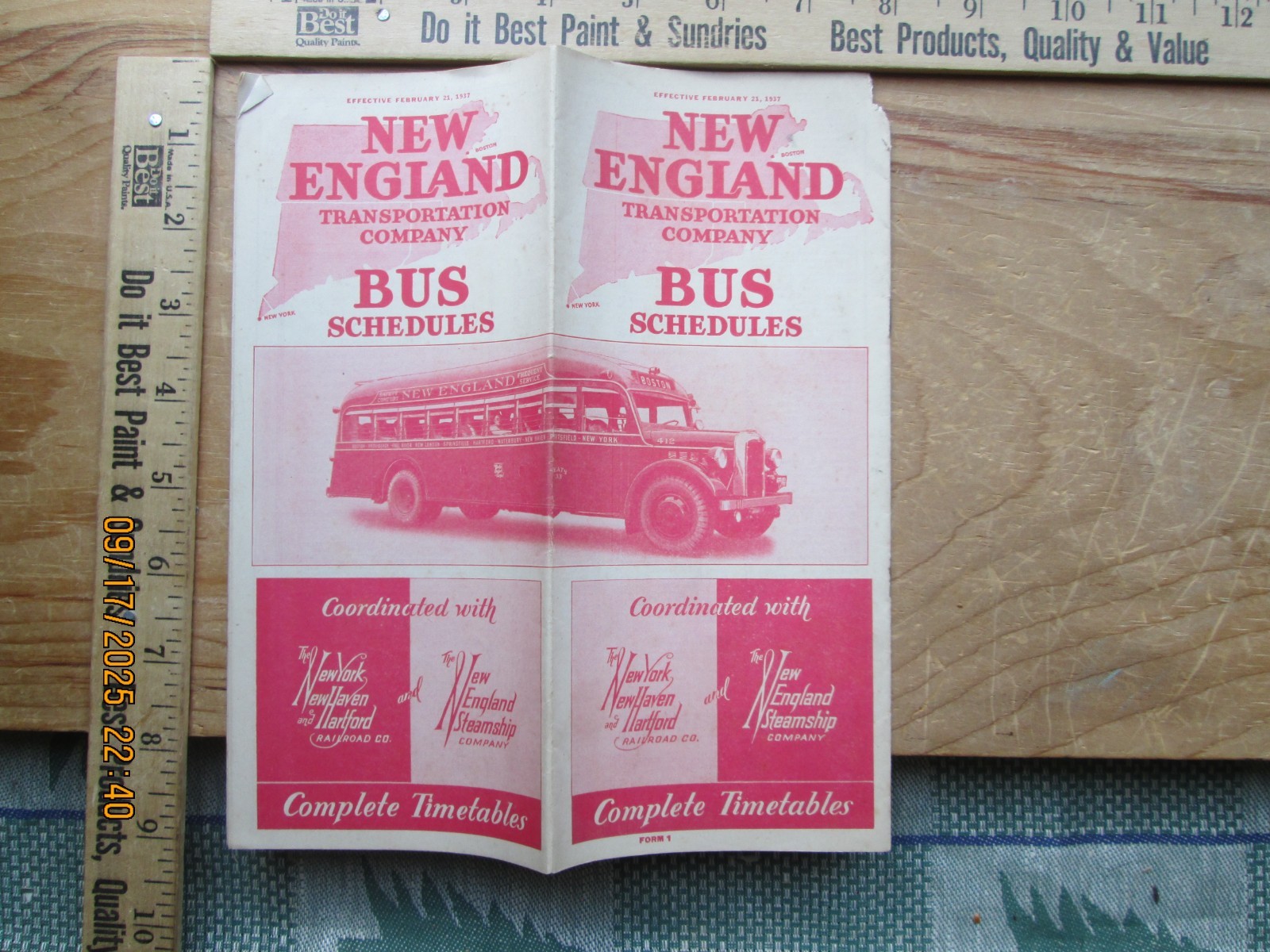 New England Transportation Company bus schedule Feb 21 1937