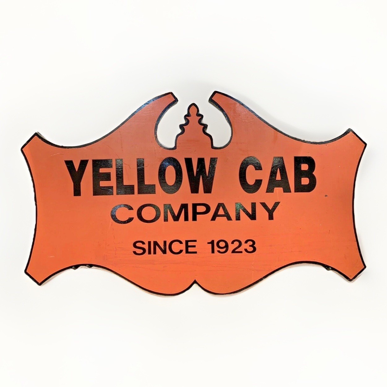 YELLOW CAB Company Since 1923 Antique Ad Sign 6 x 4 ft Wood Double Sided 133 lb