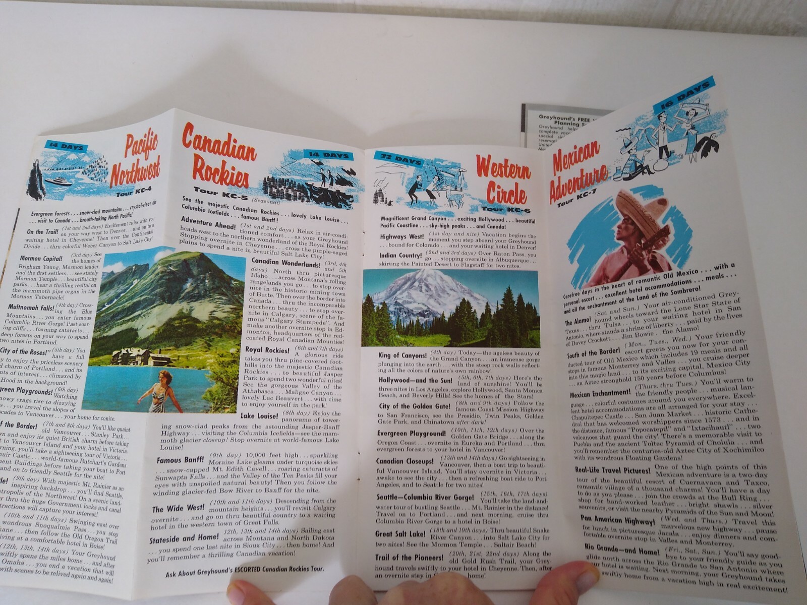 Vtg 1950s Greyhound Bus Travel Brochure Vacation Tours Includes Prices Pamphlet