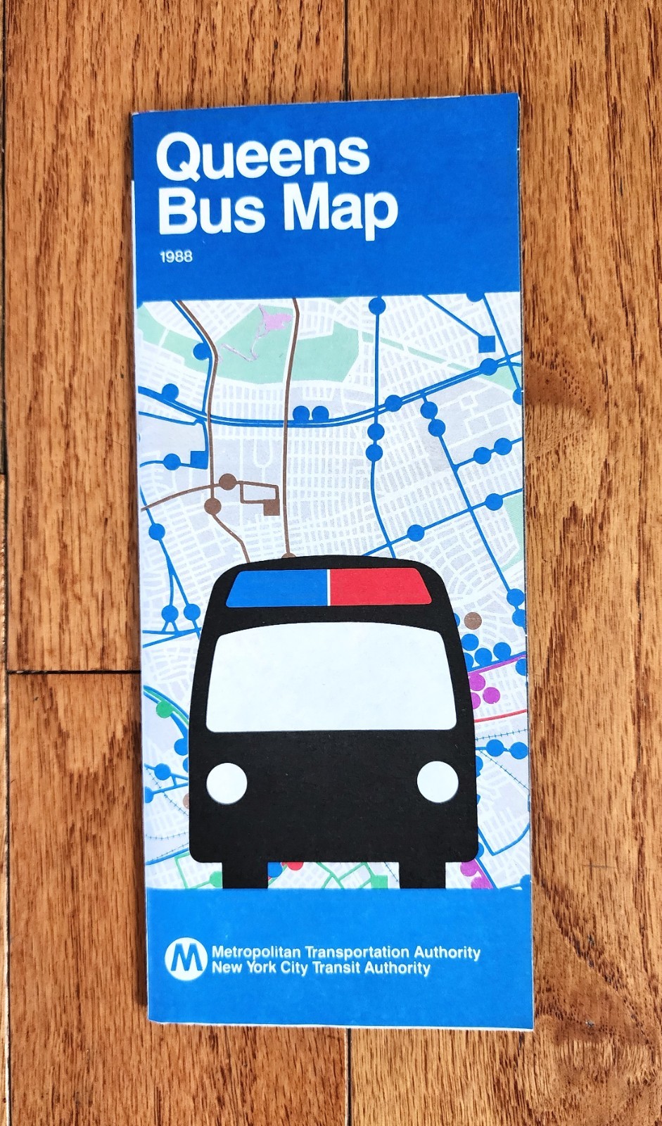 VINTAGE 1988 NYCTA NYC QUEENS BUS MAP MTA NEW YORK CITY TRANSIT AUTHORITY NY