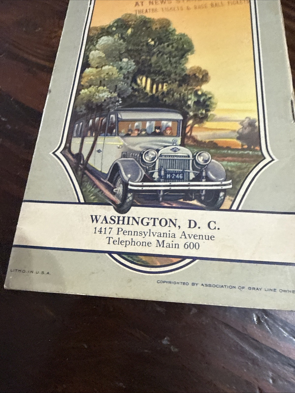 Vintage The Gray Line 1928 Ad Seeing Washington DC Tour Guide And Ohio Road Map