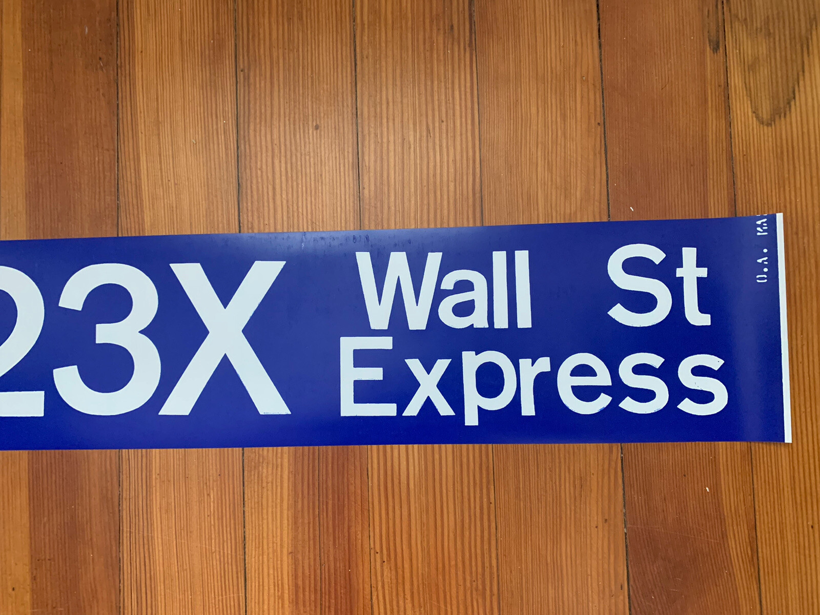 NY NYC BUS ROLL SIGN 1974 GM M23X WALL STREET EXPRESS FINANCIAL DISTRICT STOCKS