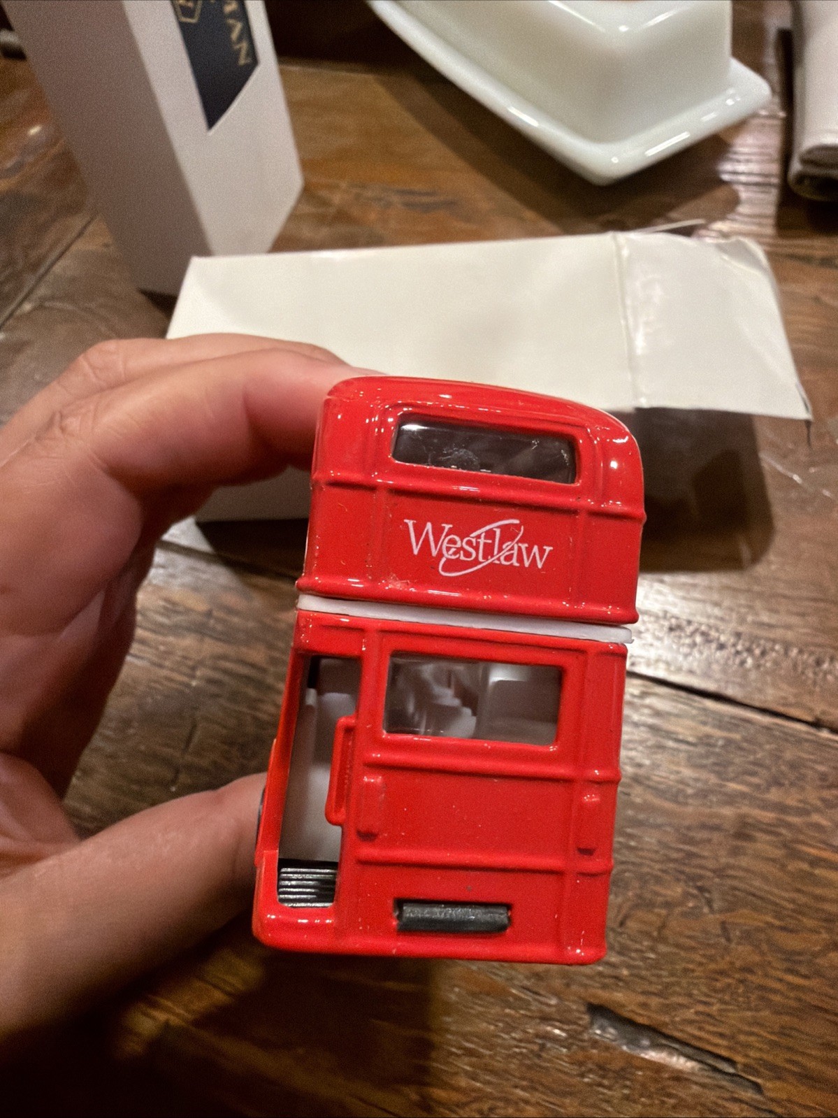 Uk Double Decker Bus Advertising Westlaw Toy Travel Collectable