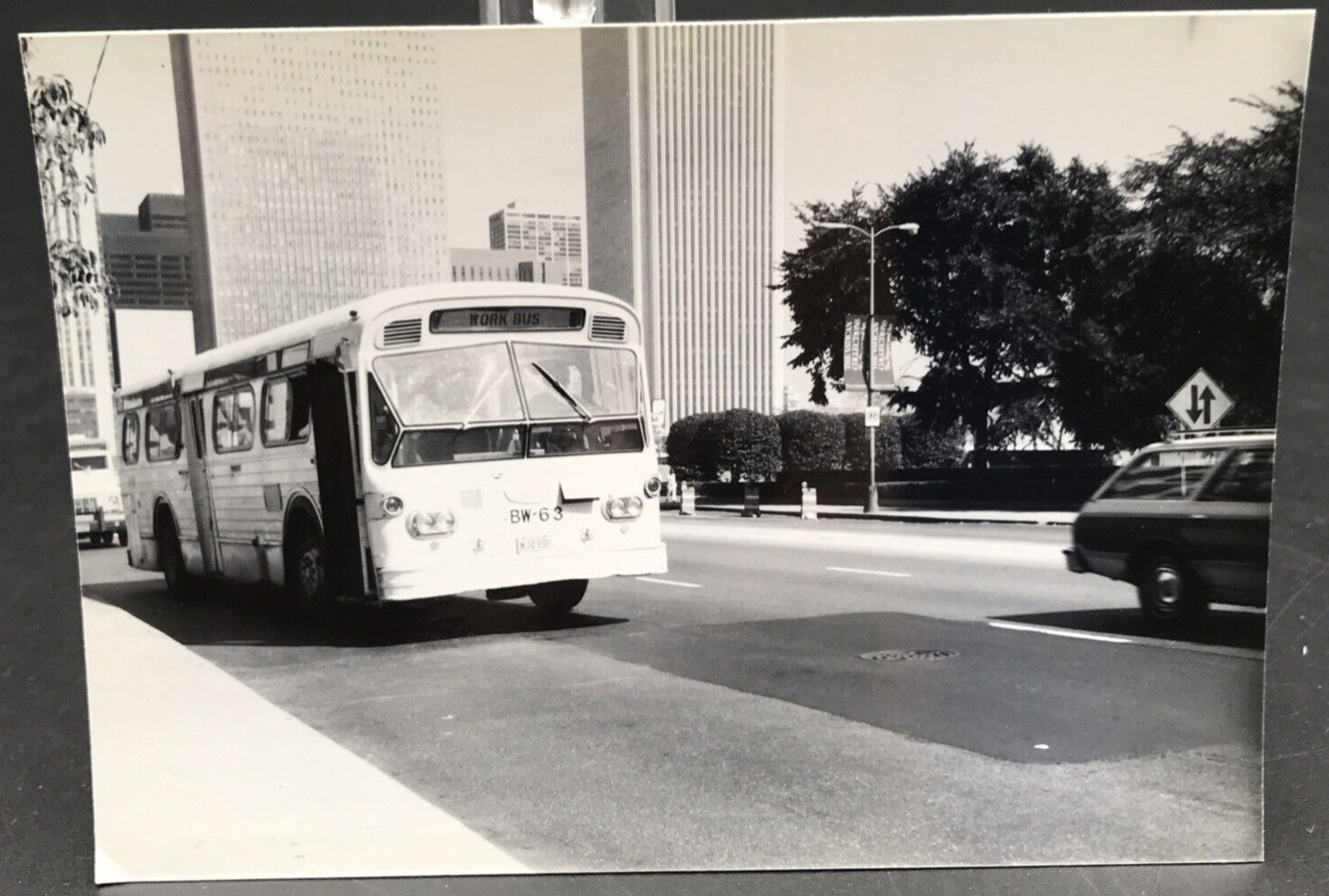 Chicago Transit Authority Bus CTA #BW-63 Work Bus B&W Photograph