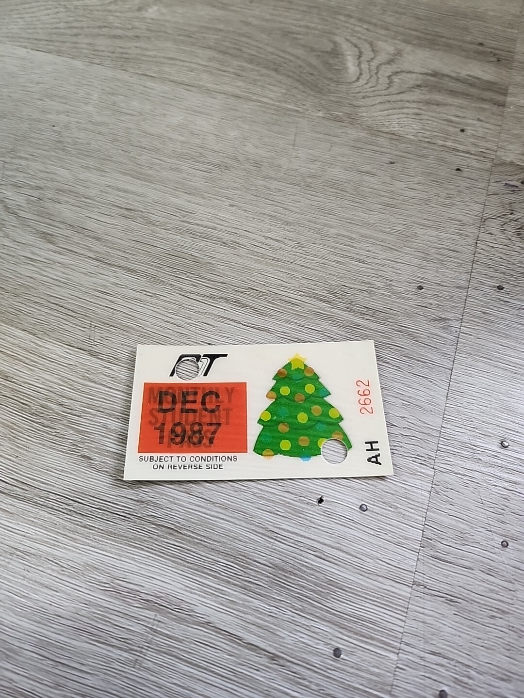 Vintage Hologram PAT Transit Bus Pass Pittsburgh 1987 December Student Pass RARE