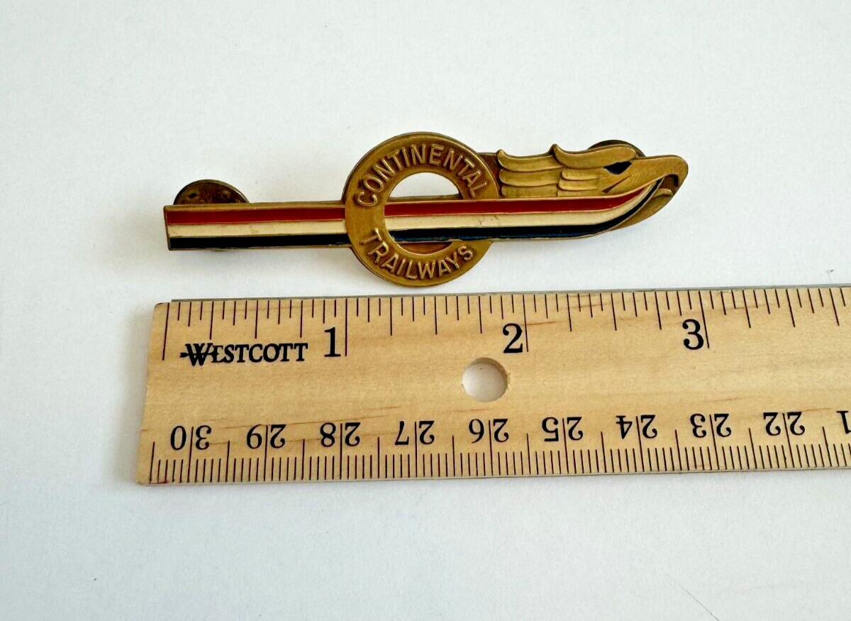 Vintage Continental Trailways Transit Badge Lapel Pin 1950s Golden Eagle – Rare