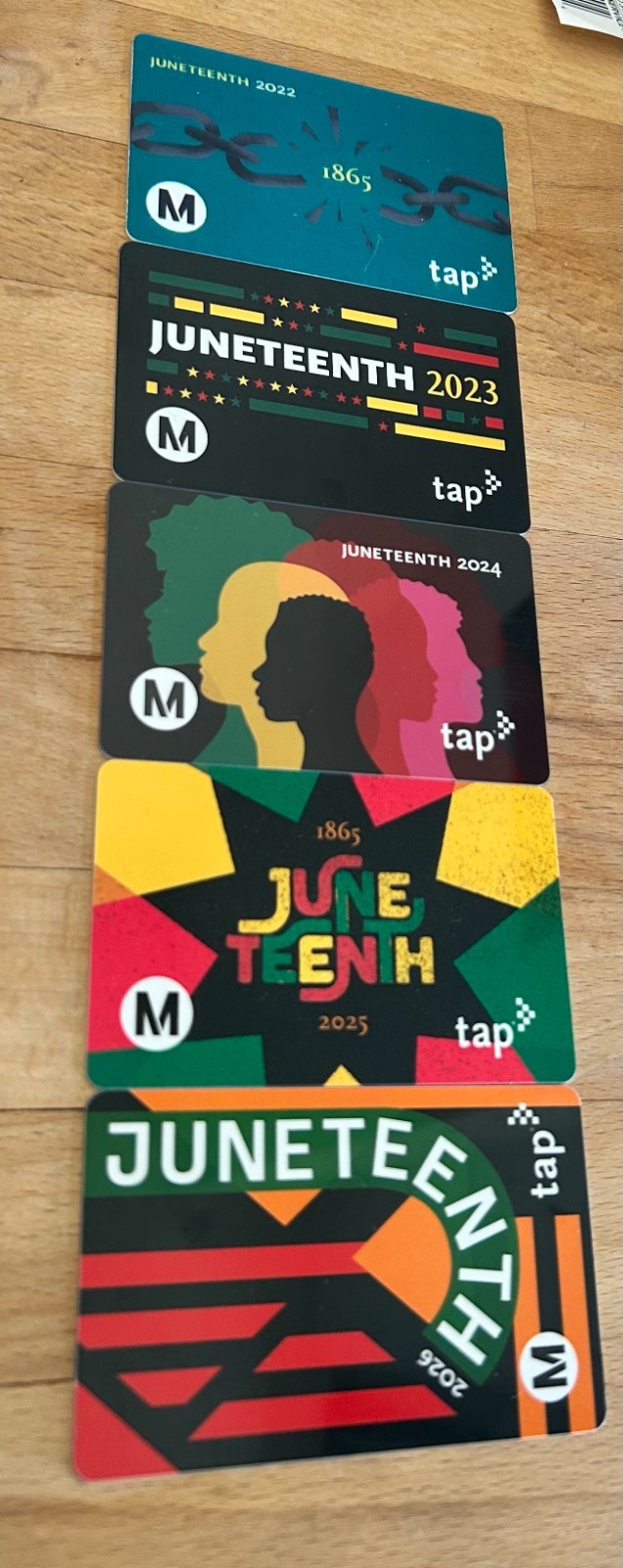 LA Metro Juneteenth June 19 TAP Card Complete Collection Set of 5 2022-2026