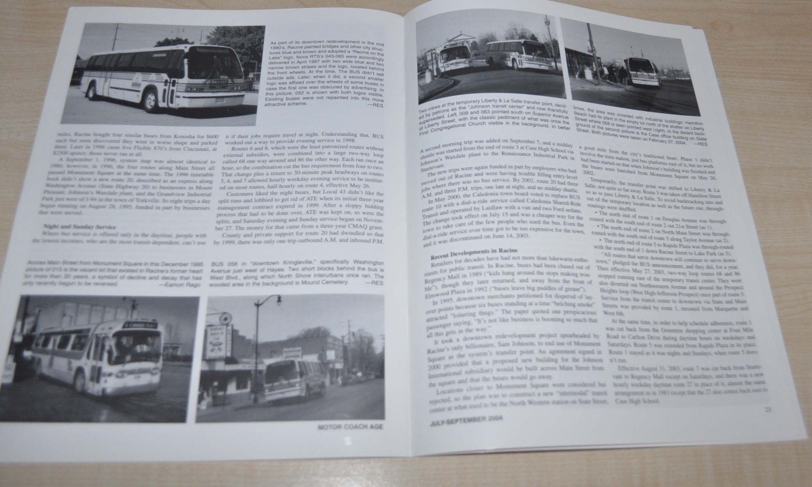Motor Coach Age July-September 2004 Bus Brochure Racine Lines