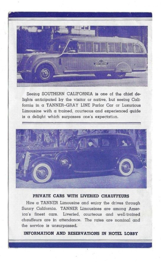Old Travel Brochure Gray Line Luxurious Parlor Car Southern California Bus Tours