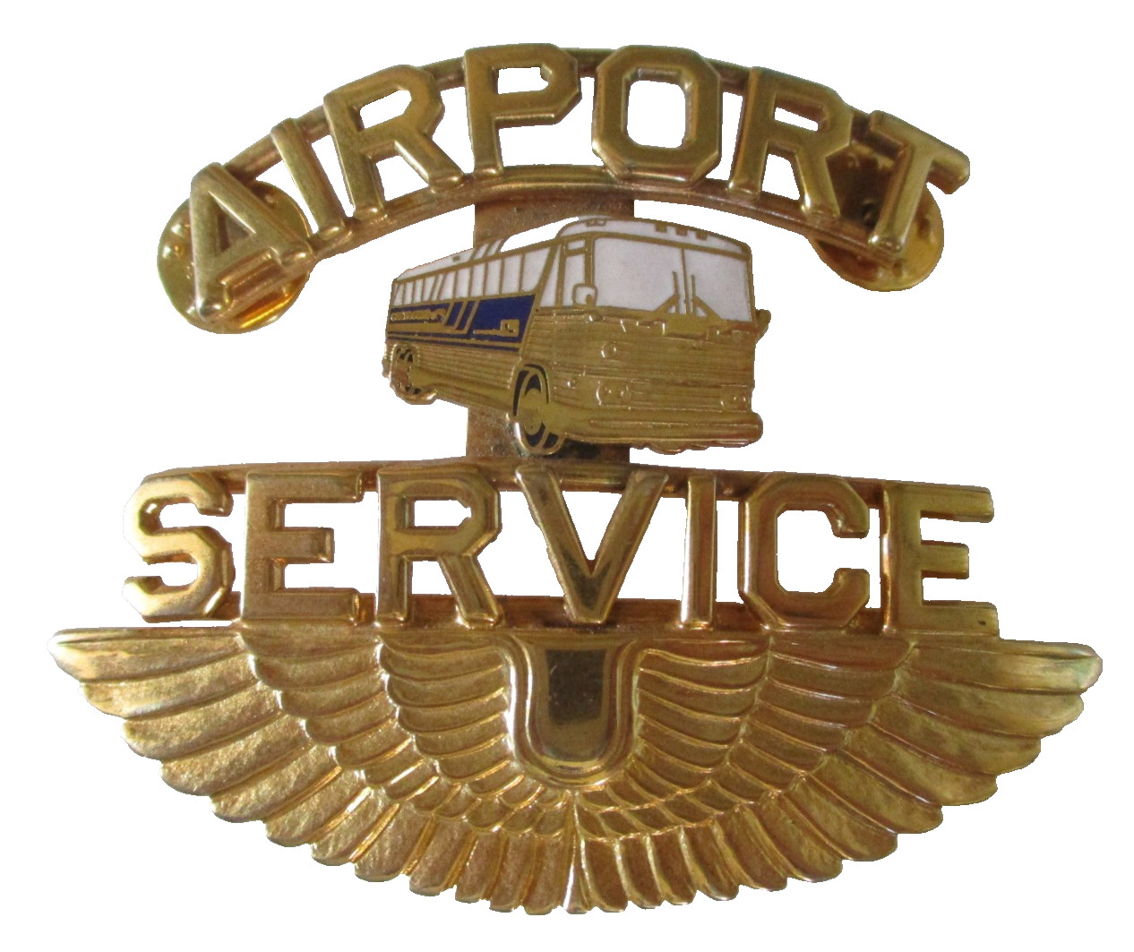 vintage 1975 Greyhound Bus Driver Airport Service Hat Badge Pin FREE SHIPPING