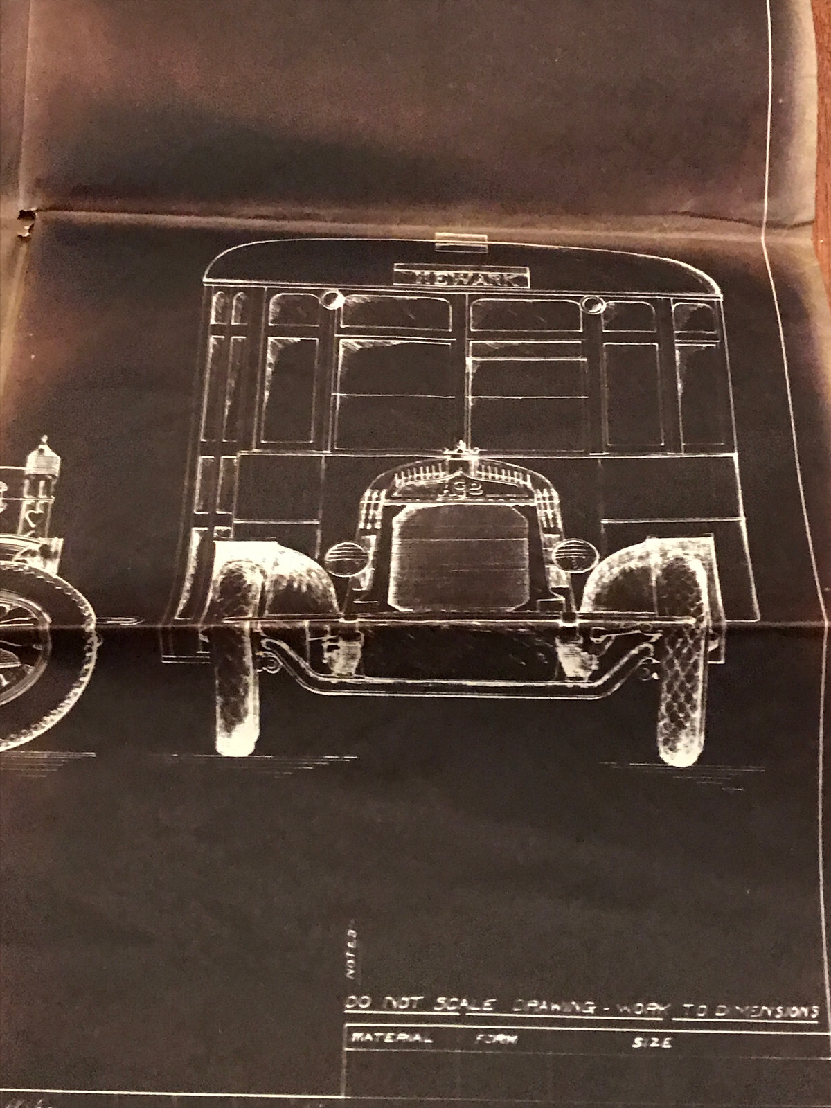 c. 1920s American Motor Truck Company Newark, Ohio Bus Blueprint, RARE