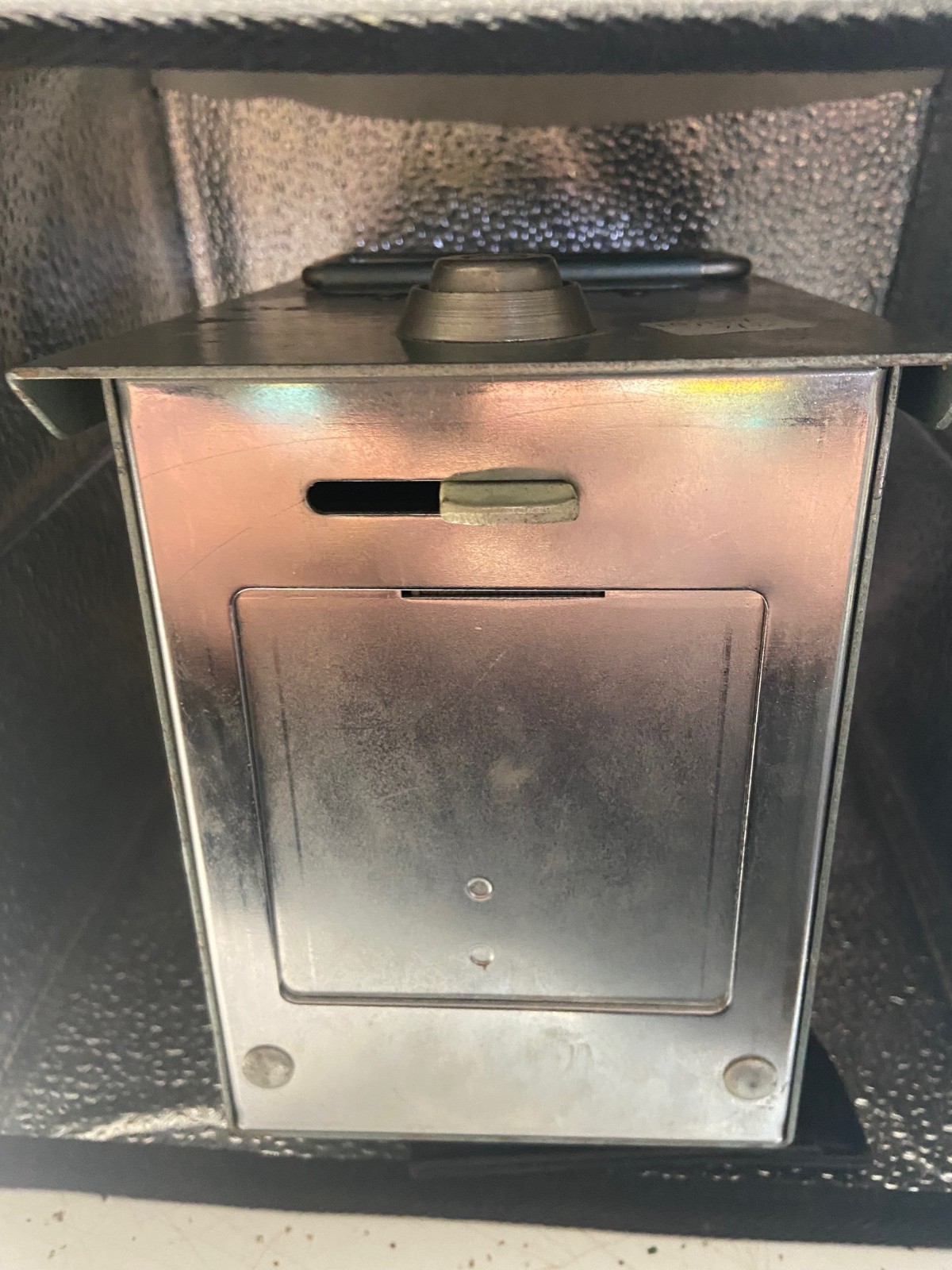 Vintage Euclid NYC Transit Bus Token Fare Box Inner Cash Deposit Box W/Keys 1940