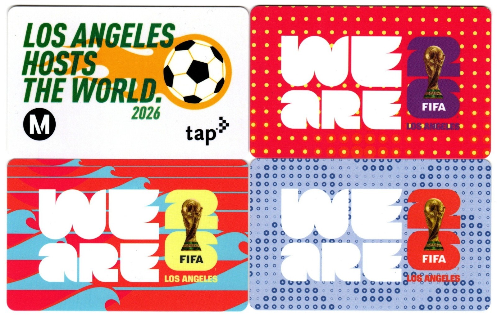 Set of 4 Metro TAP Cards FIFA World Cup 2026 Bus Subway Train Transit Card