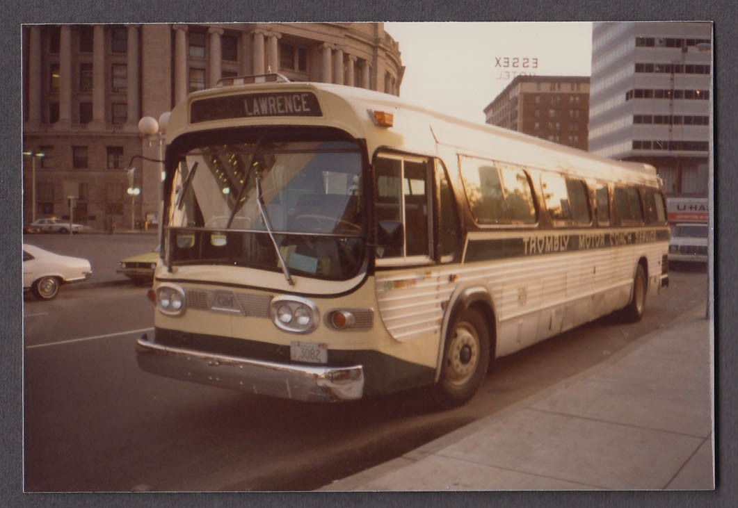 Trombly Motor Coach GMC bus snapshot Lawrence Route Boston Dewey Sq 1983