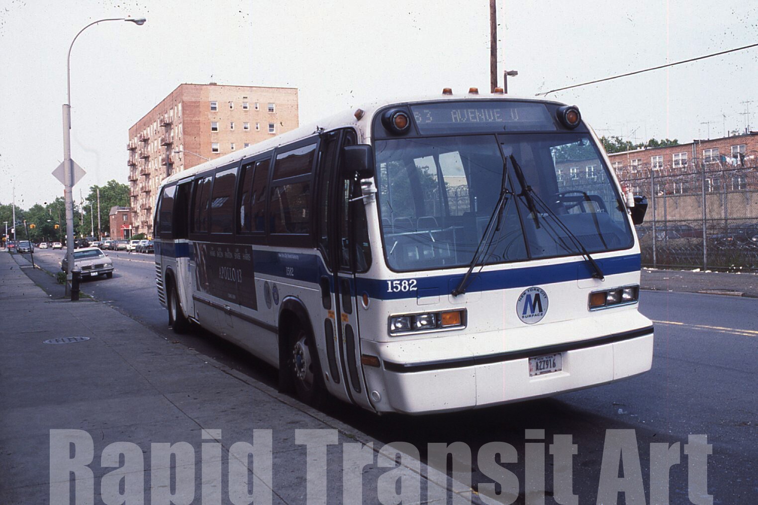 Vintage 1997 Slide New York City GMC RTS Bus 1582 Route B3 25th Av. Brooklyn NYC