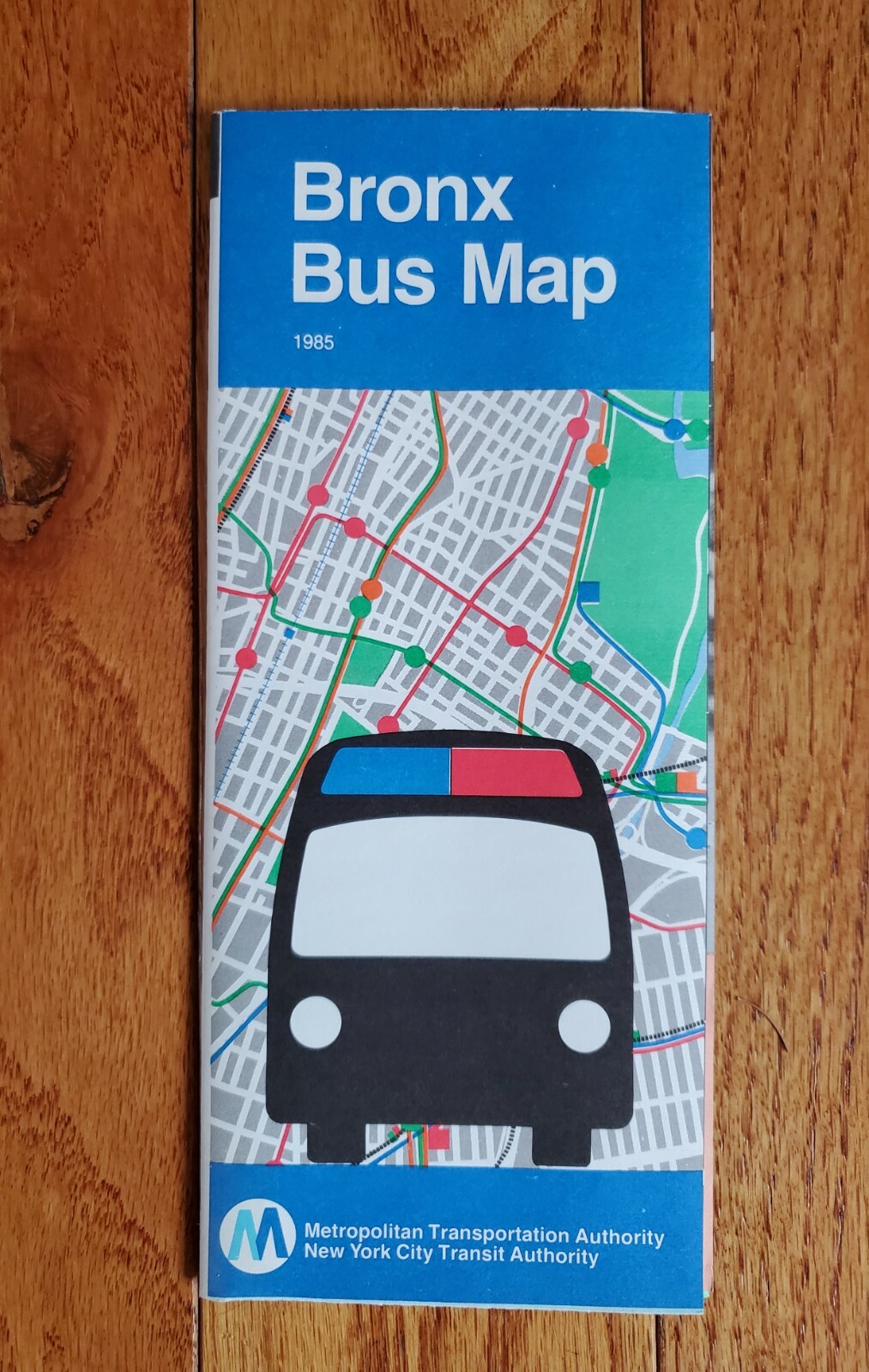 VINTAGE 1985 NYCTA MABSTOA NYC BRONX BUS MAP MTA NEW YORK CITY TRANSIT AUTHORITY