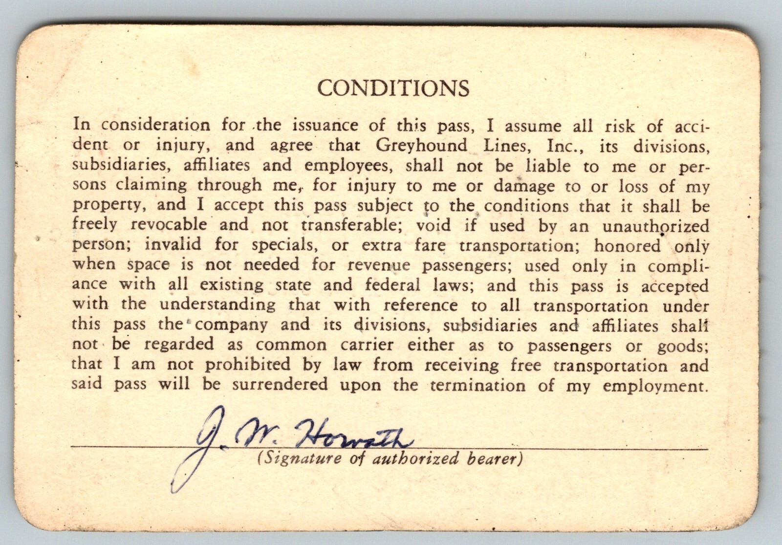 Eastern Greyhound Lines 1964-65 50th Anniversary Annual / Yearly Bus Pass #8096