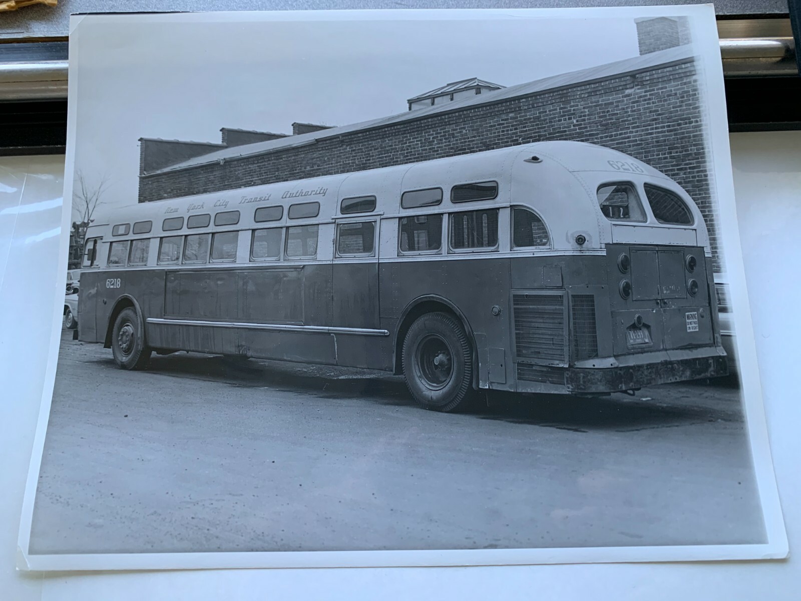 8X10 NY NYC BUS 6218 NEW YORK CITY TRANSIT AUTHORITY BLACK WHITE PHOTOGRAPH 1969