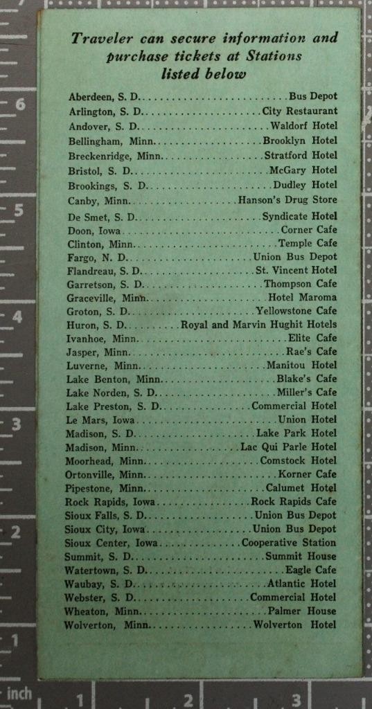 Jack Rabbit Bus Lines Time Schedule may 1, 1930 C346