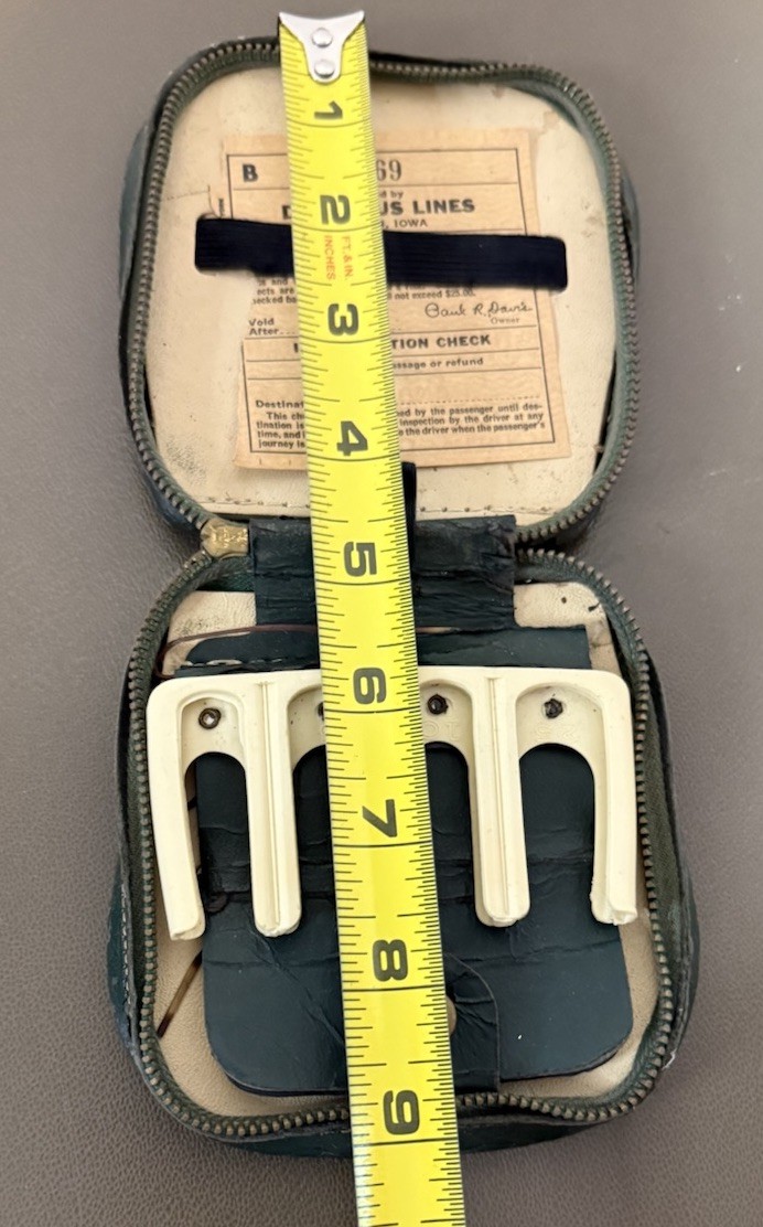 VTG 40’s-50’s Travel Bus Kit, Zip Up Wallet w Change Sorter Pocket Stamp Ticket