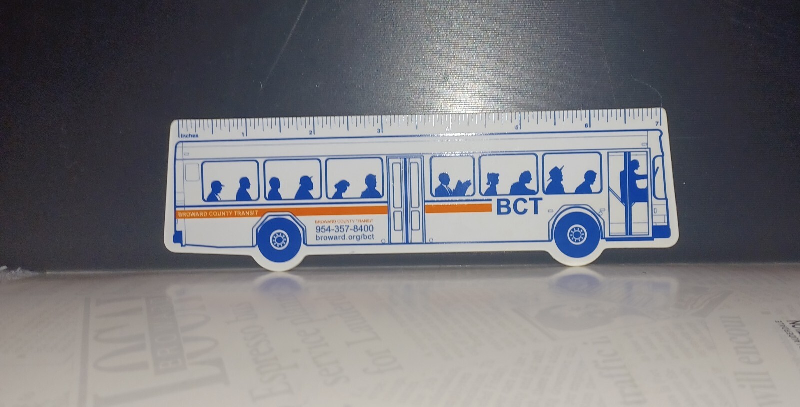 7 inch bus ruler. Broward County Transit BCT from 2005. A- condition.