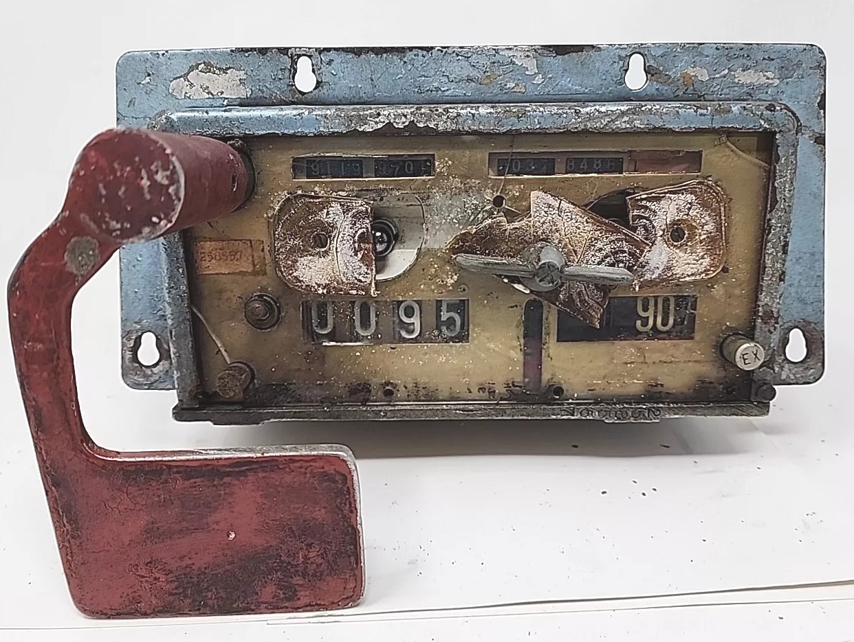 Vtg Taxi Cab Meter Rockwell Mfg Co Old Fare Box Ohmer Corp Pittsburgh PA U264C