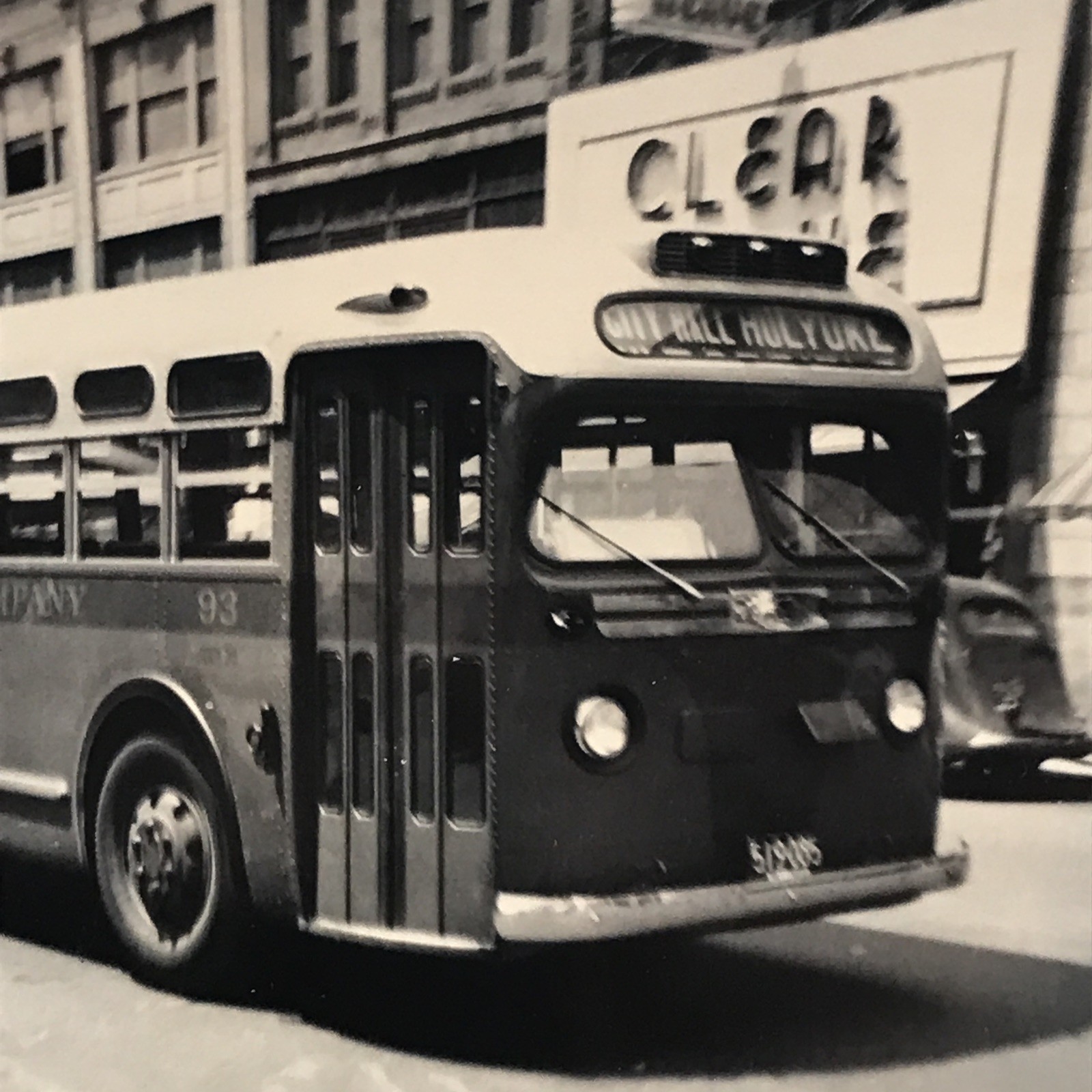 Holyoke Street Railway HSR #93 Bus 2.75×4.5 1966 Snapshot Photograph