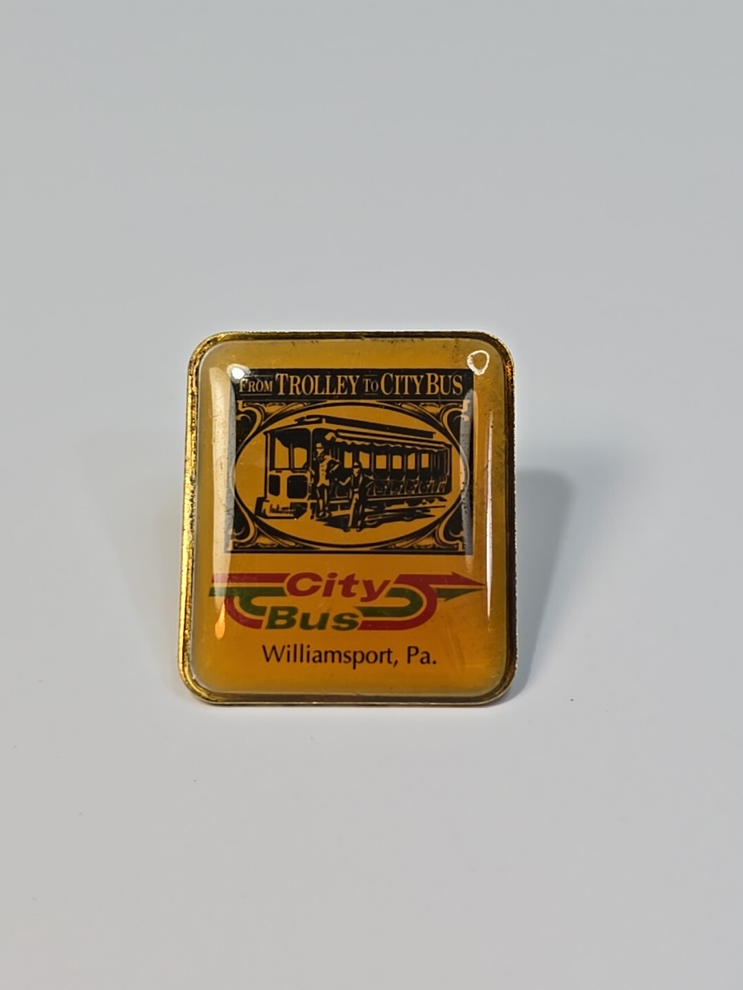 City Bus Williamsport Pennsylvania Lapel Pin From Trolley to City Bus