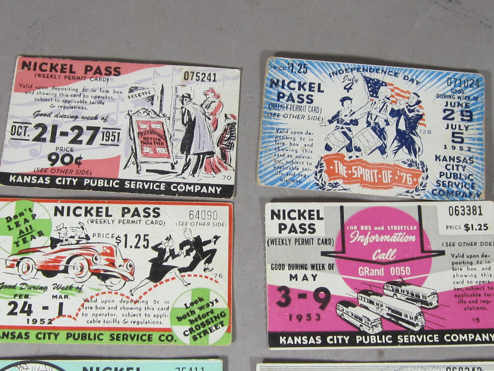 Vintage 1950’s KANSAS CITY Transit Bus NICKEL PASS 14 pcs