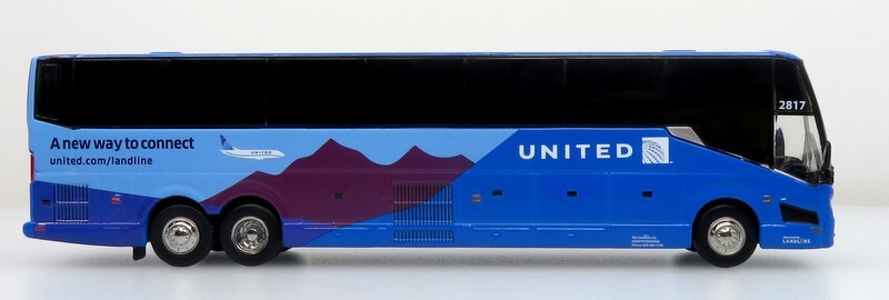 Iconic Replicas 1:87 Prevost H3-45 Coach: Landline / United Airlines
