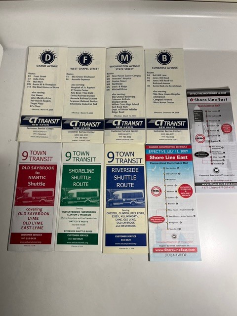 Assorted Connecticut Bus/Rail Schedules 2006 until 2014