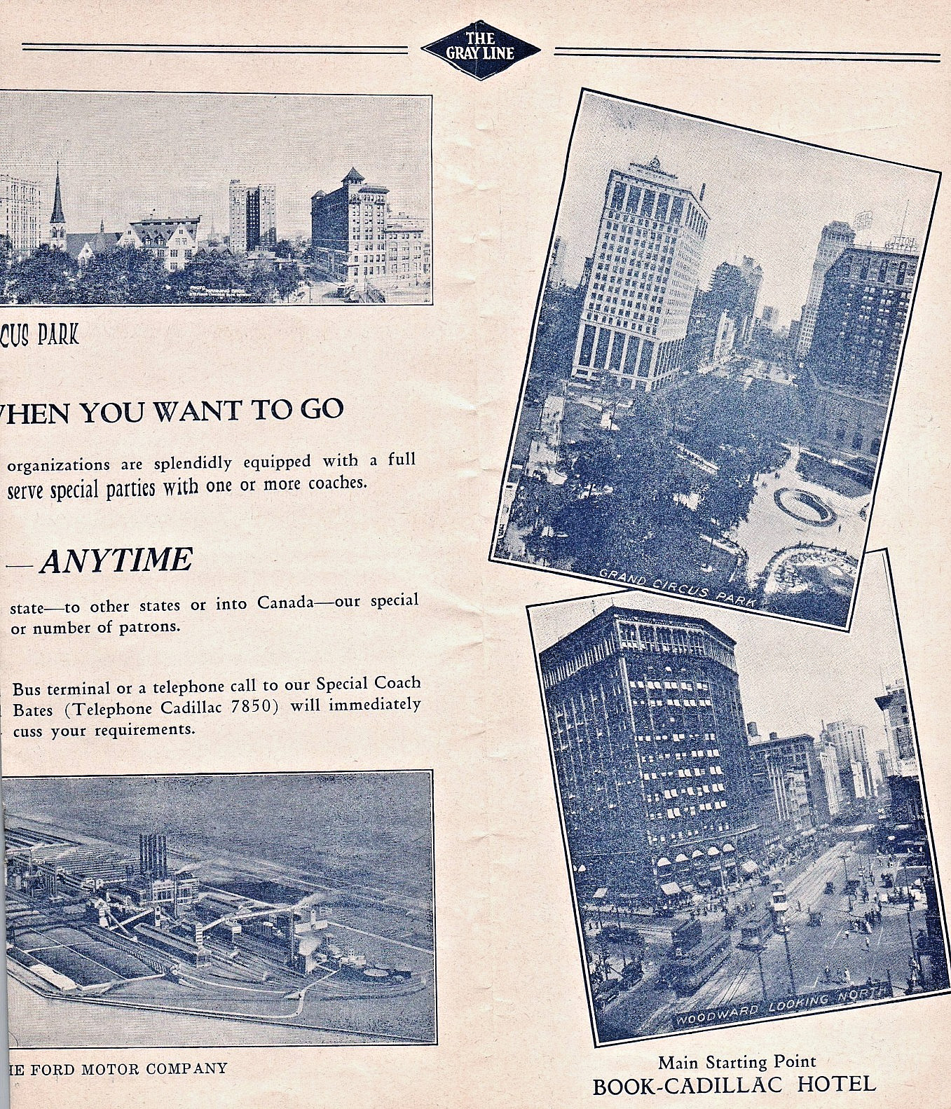 VINTAGE 1928 GRAY LINES BUS BROCHURE BOOK FOR DETROIT MICHIGAN