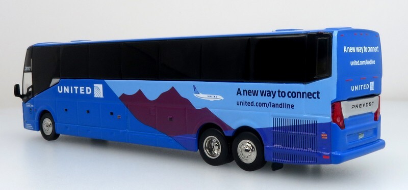 Iconic Replicas 1:87 Prevost H3-45 Coach: Landline / United Airlines