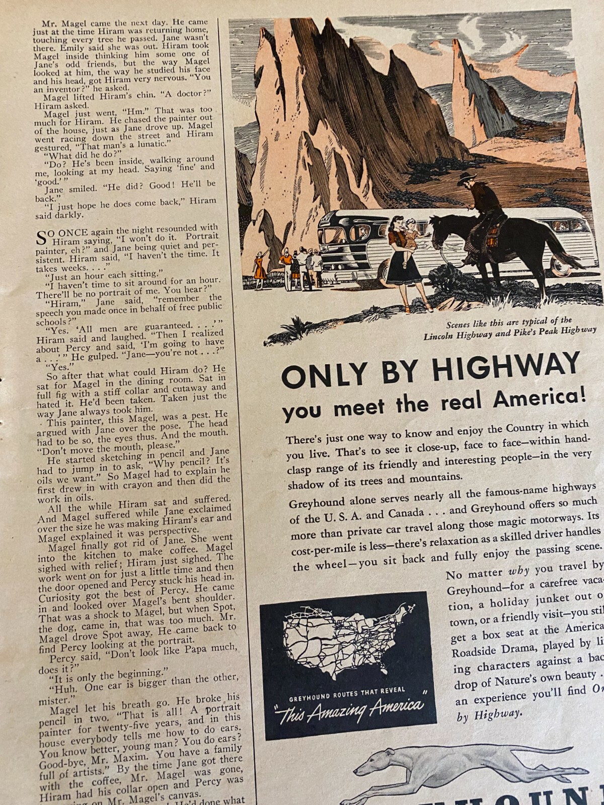 Greyhound Bus, Vintage Print Ad