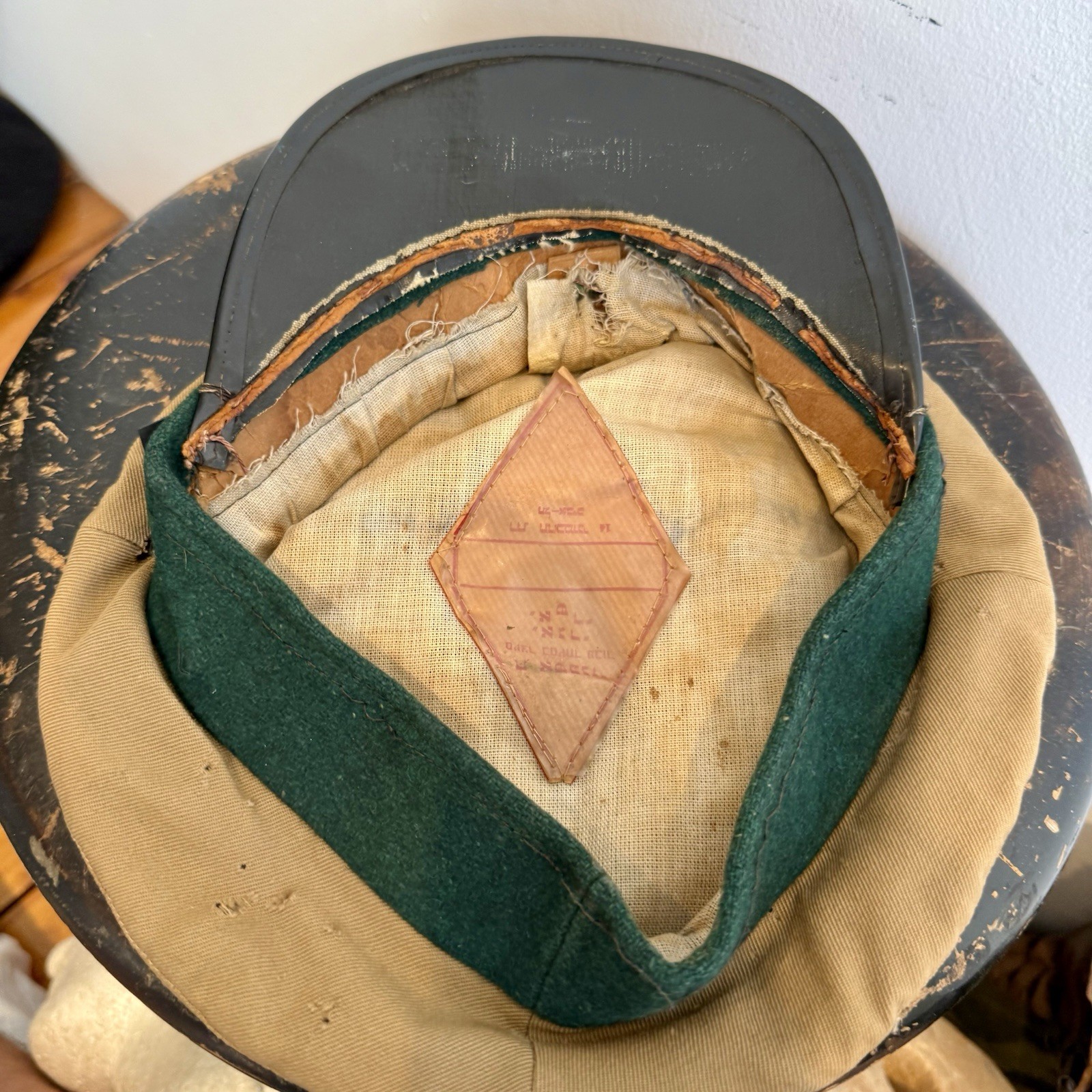 Antique Early 1950s Israeli Egged Bus Transport Driver Cap Visor w/ Badge