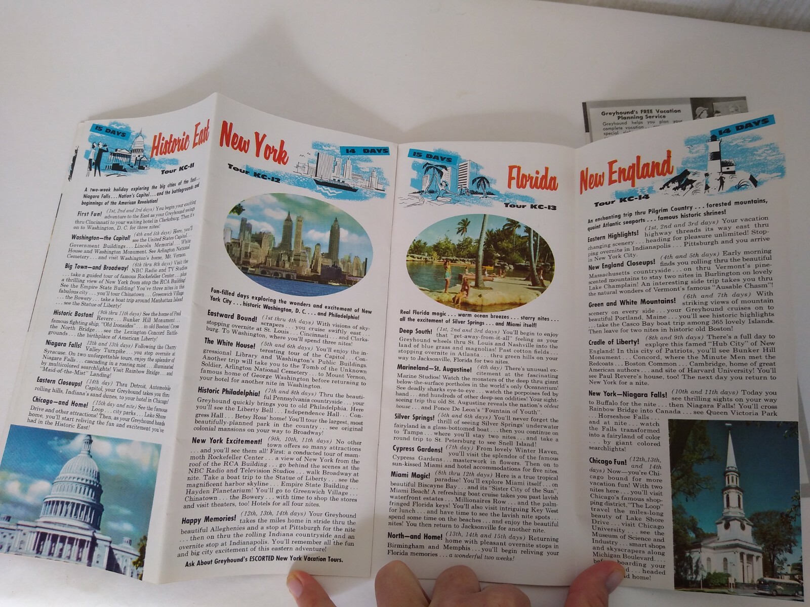 Vtg 1950s Greyhound Bus Travel Brochure Vacation Tours Includes Prices Pamphlet