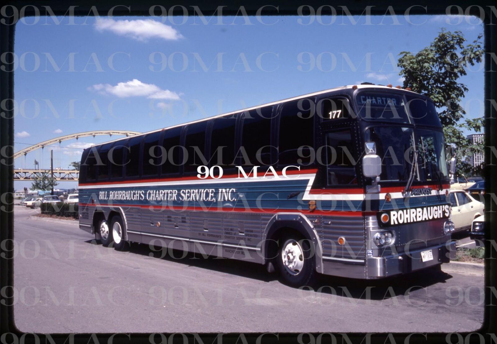 ROHRBAUGH’S CHARTER. PREVOST BUS #177. Baltimore (MD). Original Slide 1994.