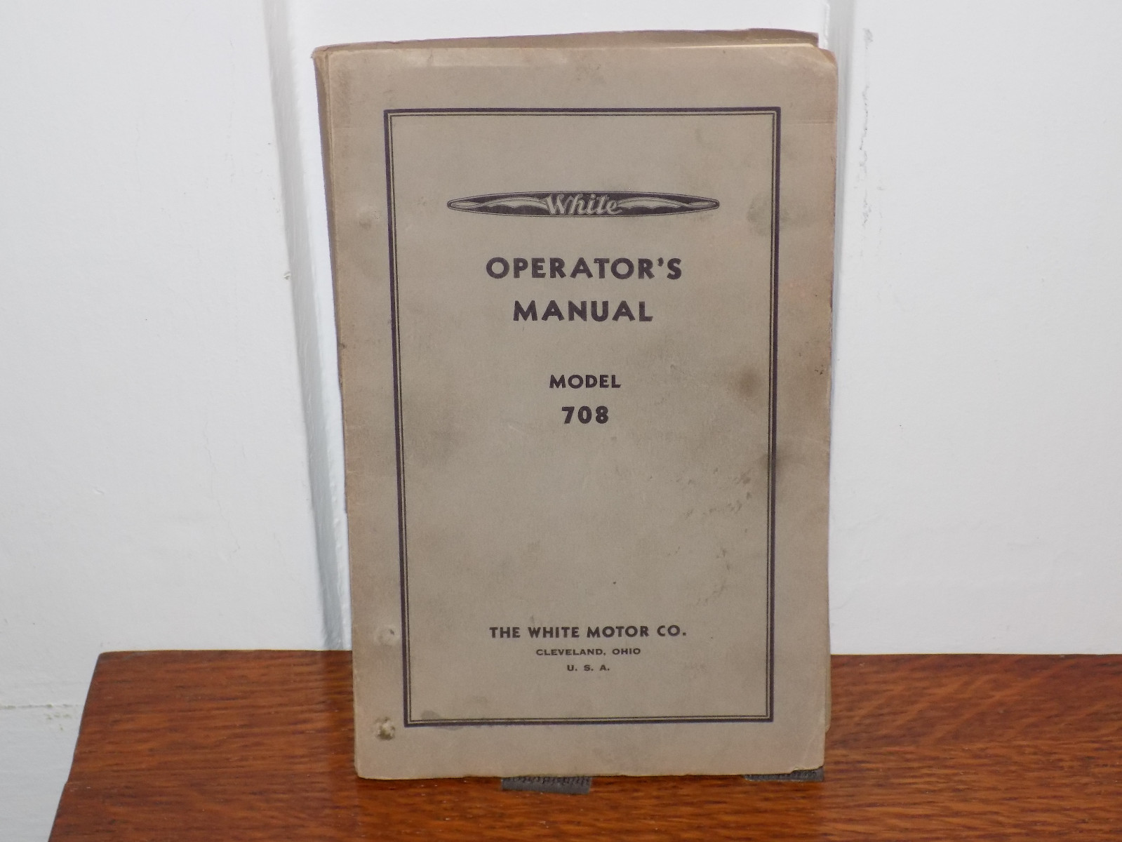 White Operator’s Manual Model 708 1939