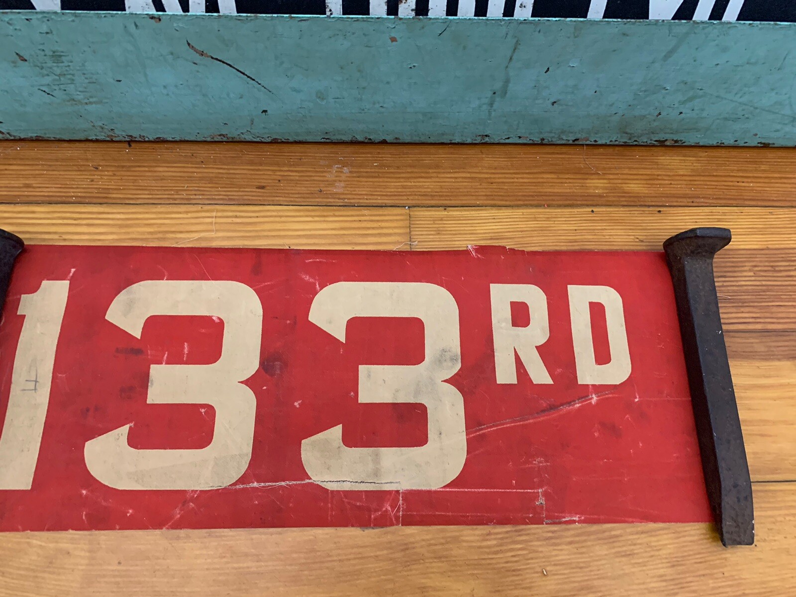 NY NYC BUS ROLL SIGN RED VELLUM BRONX WEST FARMS 133rd STREET IRT JEROME SUBWAY