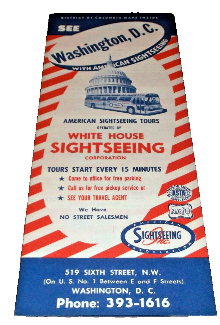 1960’s AMERICAN SIGHTSEEING WASHINGTON DISTRICT OF COLUMBIA BROCHURE