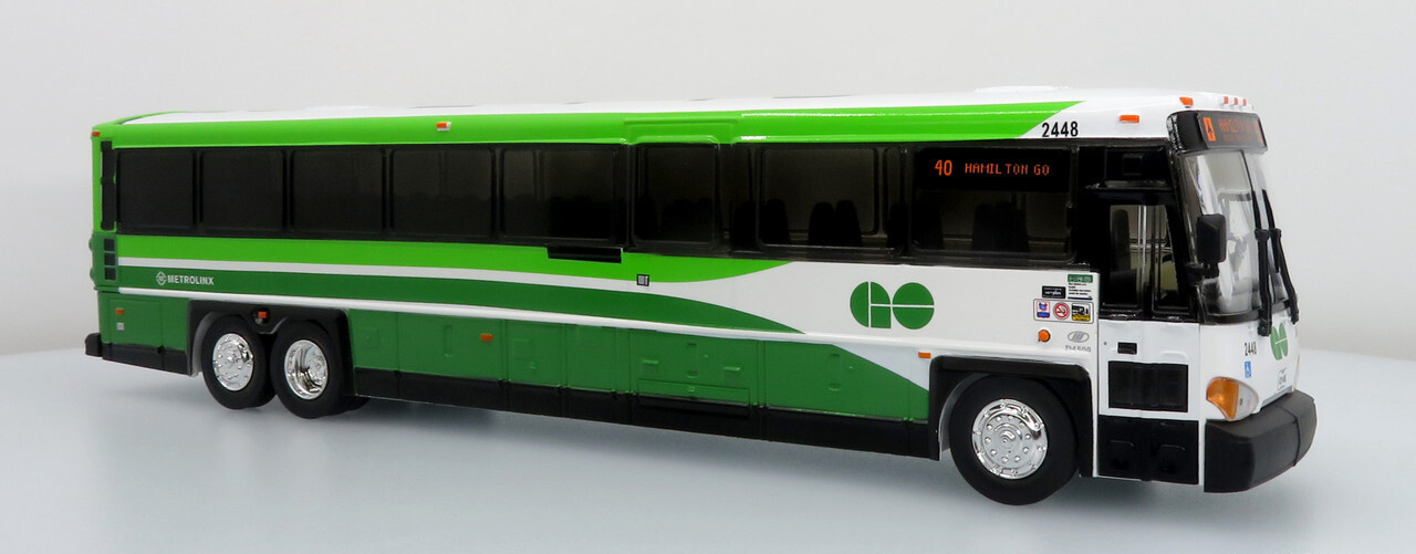 MCI D4500CT Coach Bus GO Transit Canada 1:50 Scale Iconic Replicas made of ABS
