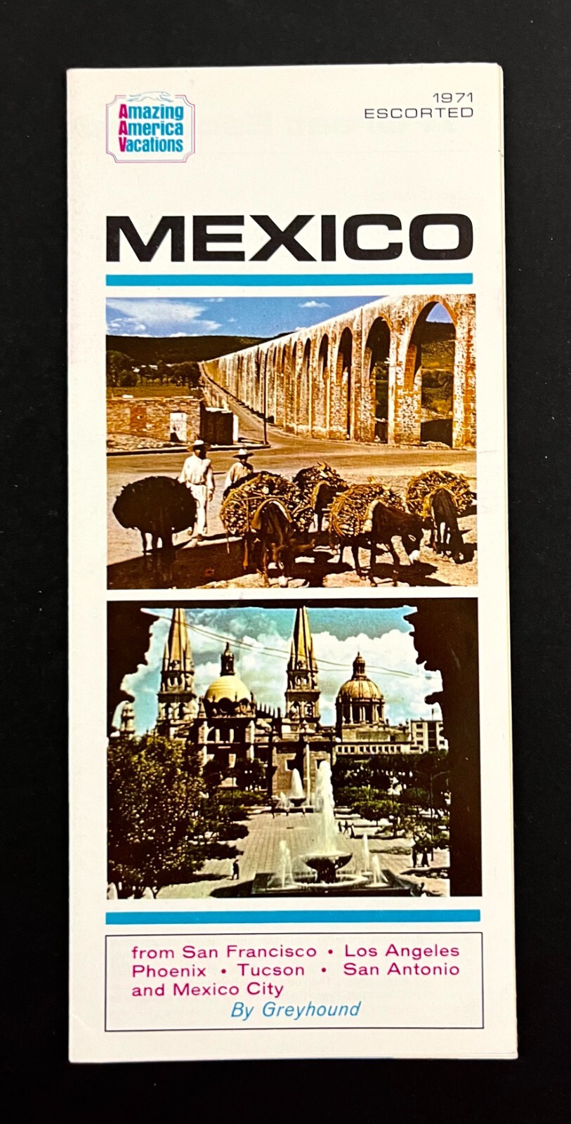1971 Mexico Vacations Escorted Greyhound Bus Tours Vintage Travel Brochure Rates