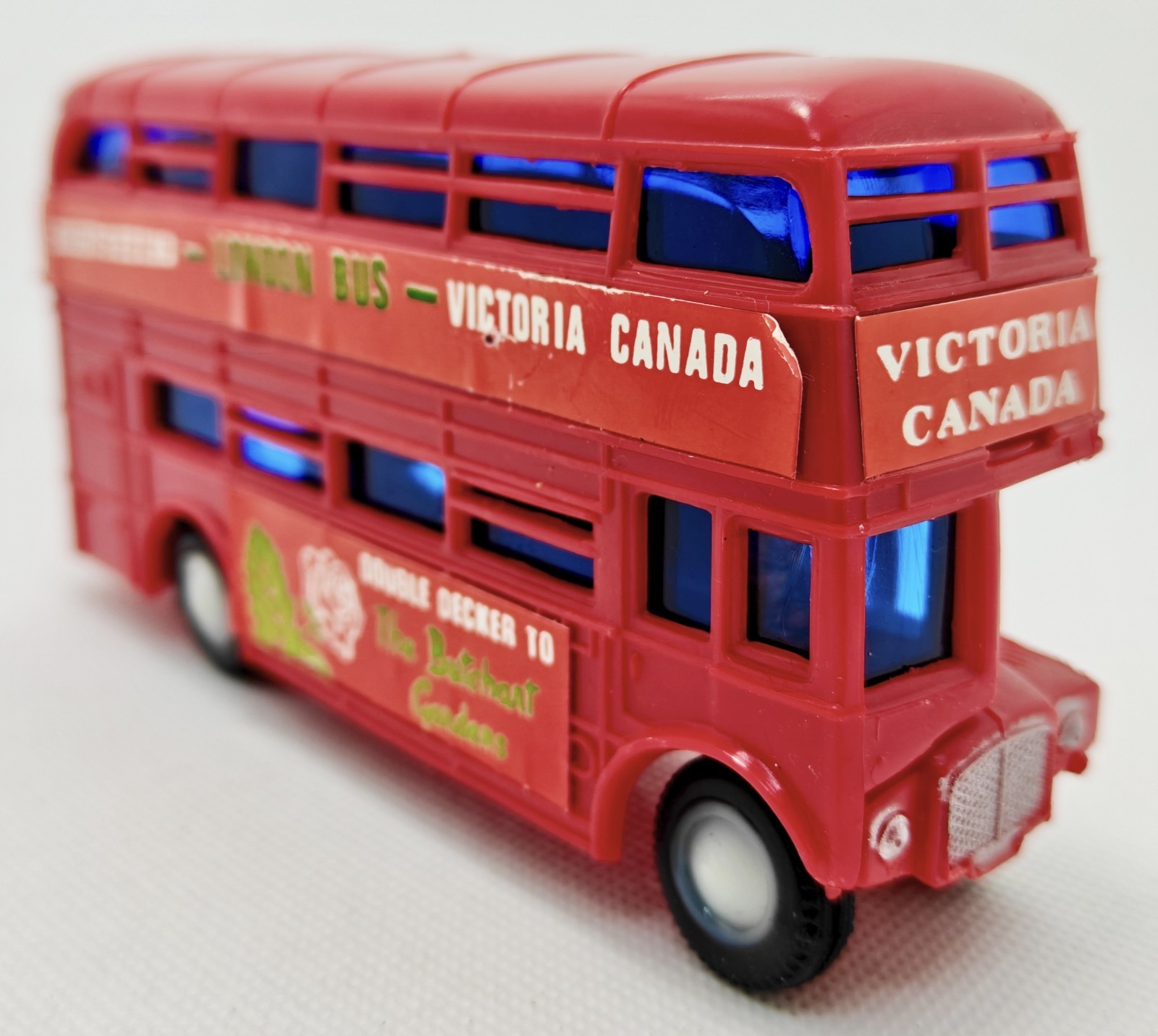 Vintage 6″ Butchart Gardens Canada Double Decker Sightseeing Bus Toy Model