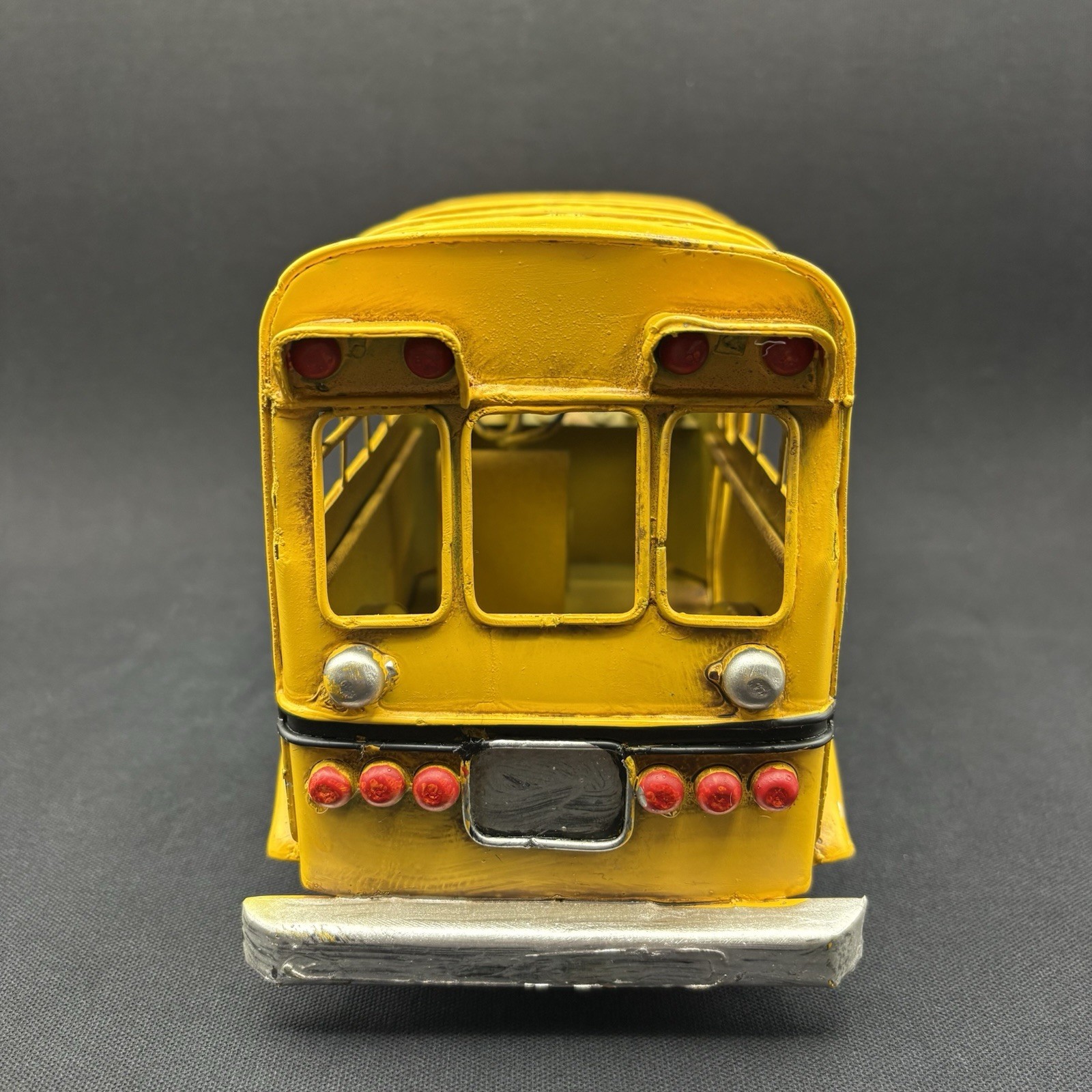 PETERSON ARTWARES Yellow 10.5 x 5 x 6” Metal Model School Bus Decor Gift Toy